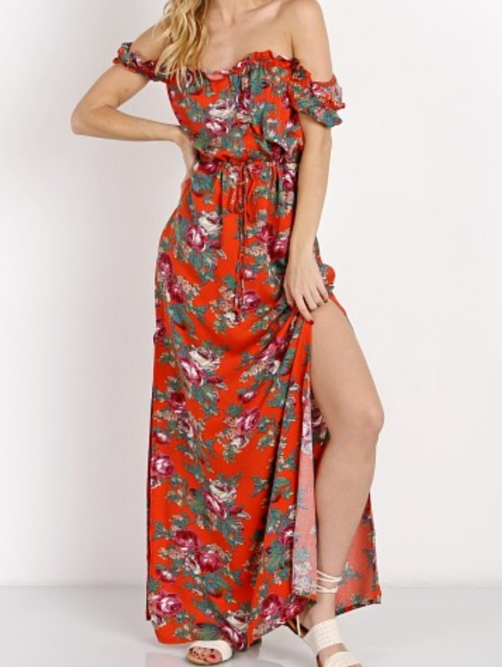 Auguste The Label Havana Floral Off-Shoulder Top & Wrap Skirt